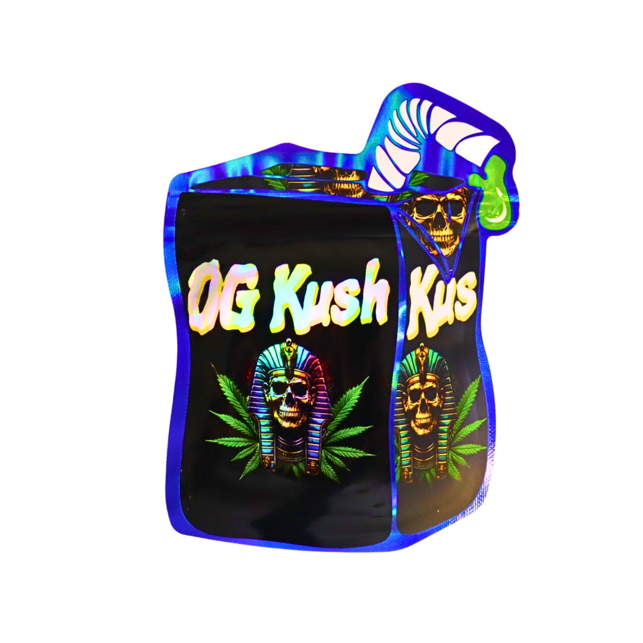 HOLOGRAPHIC MYLAR 3.5G BAGS 50CT OG KUSH DESIGN